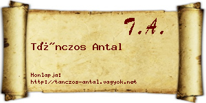 Tánczos Antal névjegykártya